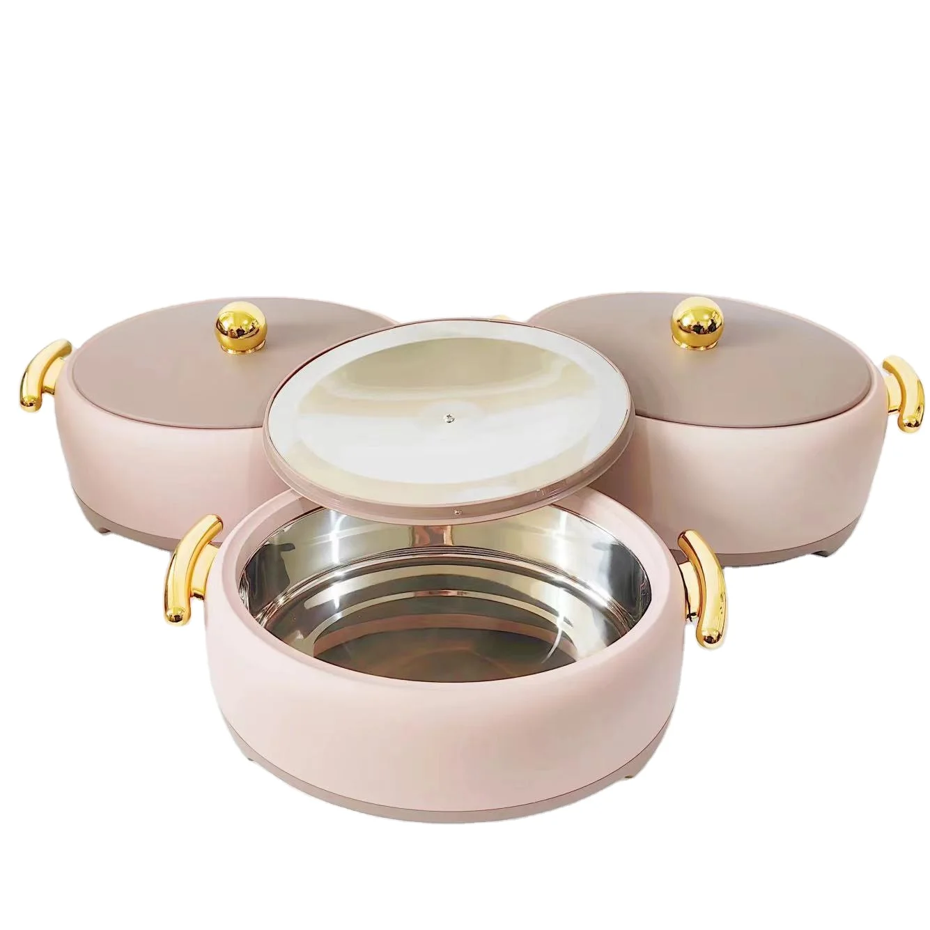 3Pcs Set Thermal Hot Pot Food Warmer for Heatable 1.5L+2L+2.5L Food Storage Container Set