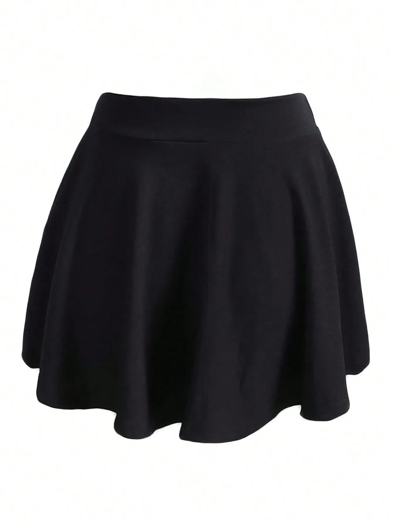 Rok Hitam Model A-Line dengan Pinggang Elastis