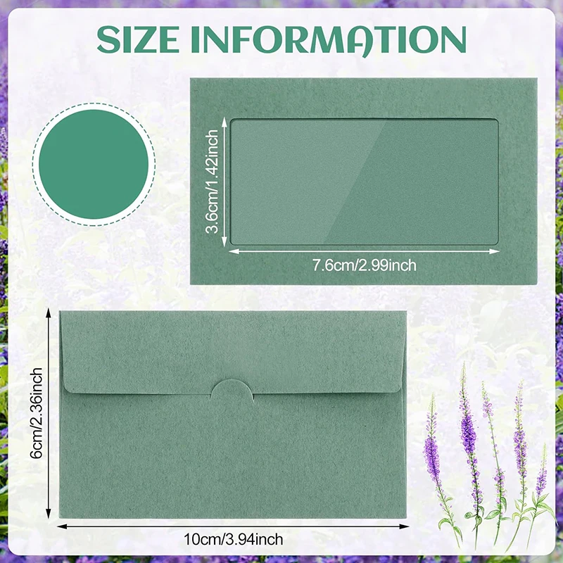 Bolsa de sobres con ventana verde salvia, 50 Uds., 10x6cm, papelería de negocios, postal, caja de regalo, embalaje, sobre de carta, invitación de boda
