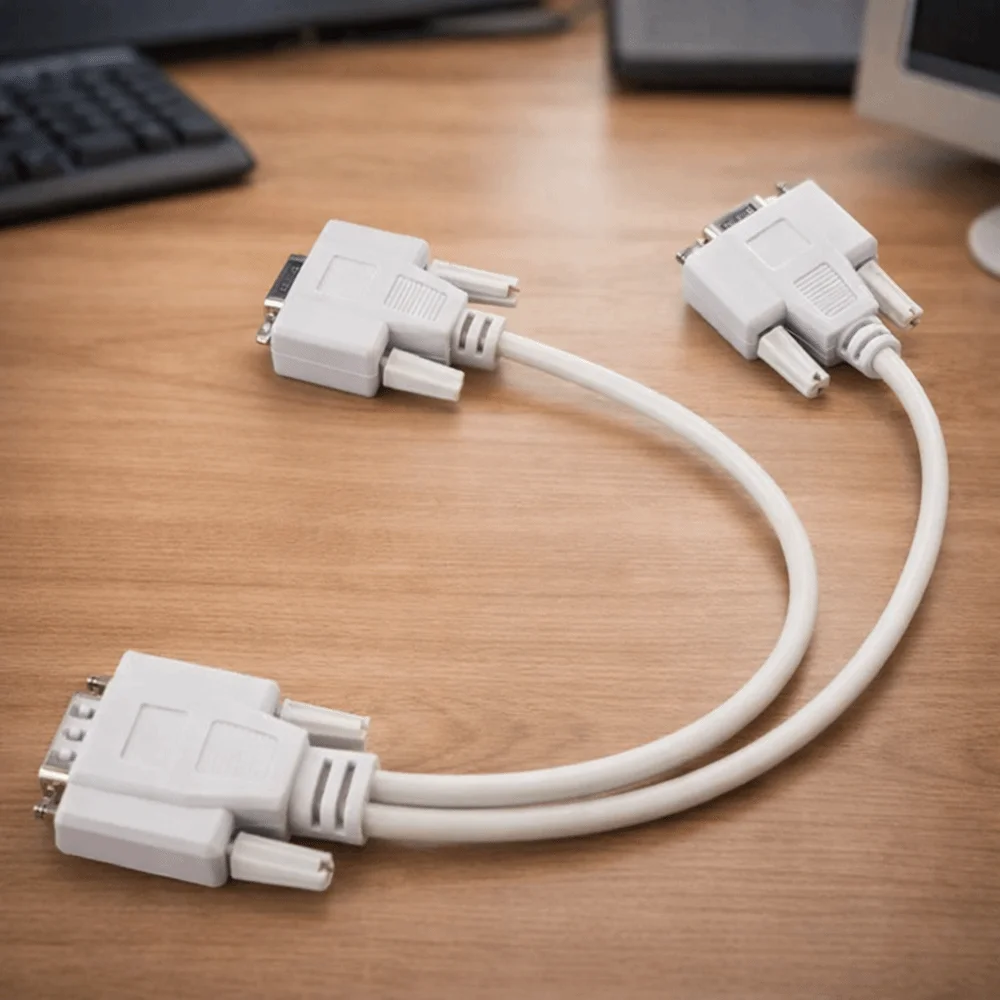 15 PIN VGA Adapter 25cm Length Dual Port Y Adapter Male To 2 Female Splitter Design Splitter Cable PC To Monitor