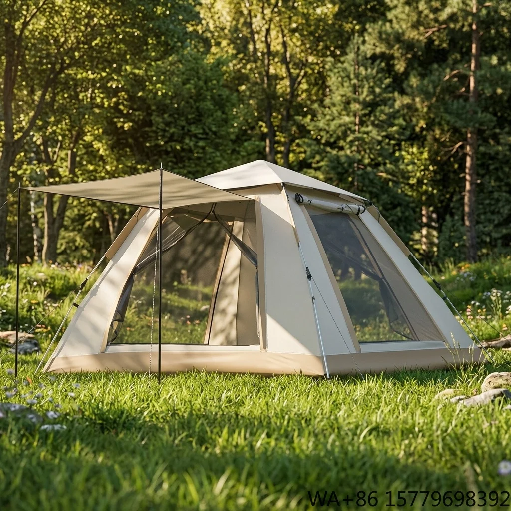 Three Season Fully Automatic Double Layer Foldable Portable Polyester Material 2000-3000mm Waterproofing 140cm High Camping Tent