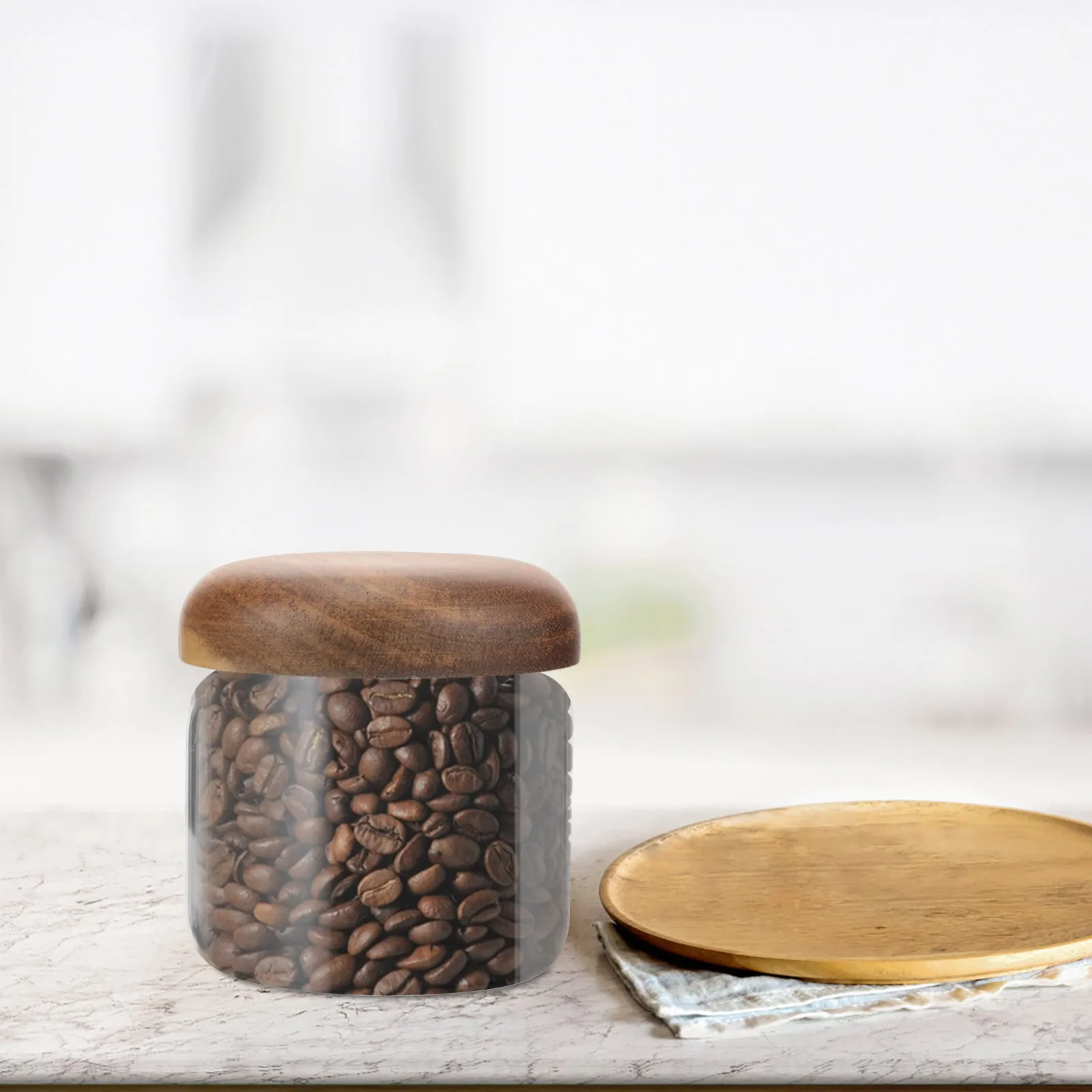 

Glass Jar 250ml Food Storage Container for Honey Jam Coffee Tea Grain Dried Fruit Canister Transparent Wide Mouth