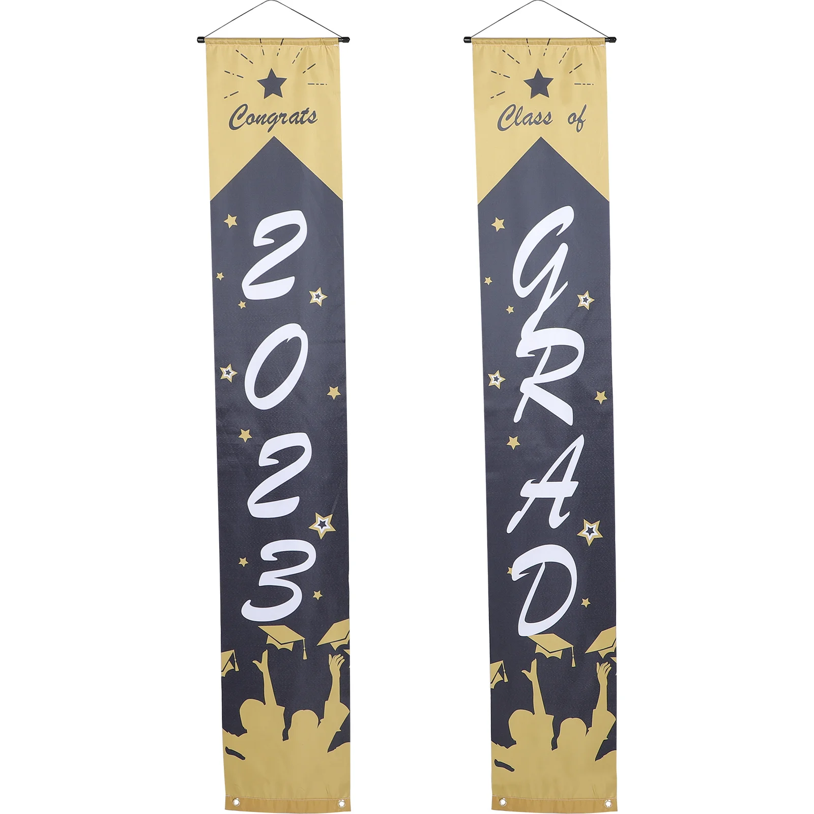 

1 Pair Door Couplets Hanging Decor For 2023 Grad Party Class Reunion Celebration Graduation Banner Banner Porch Sign