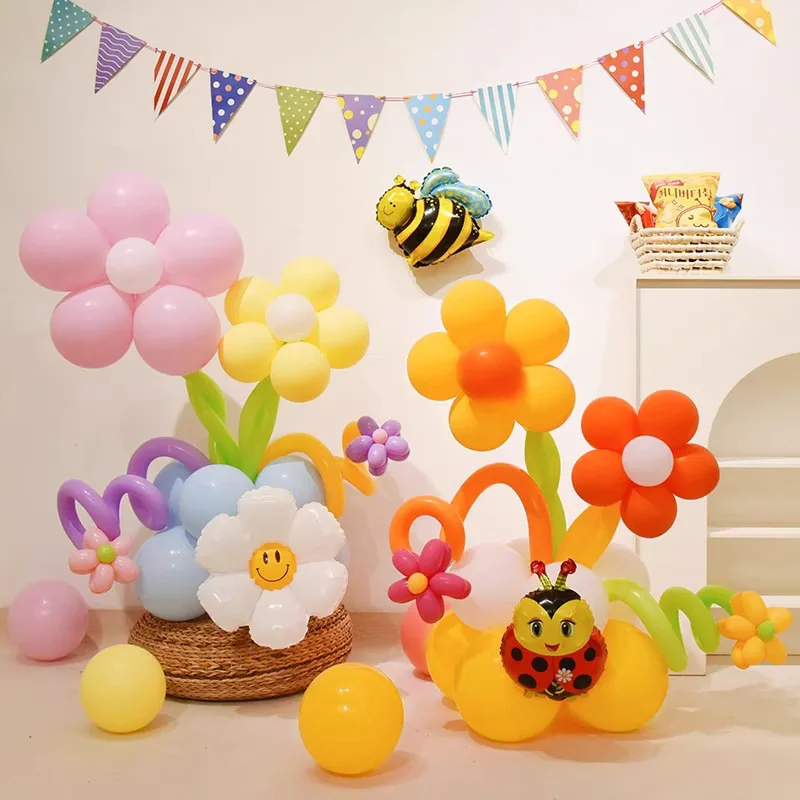 

Flower Column Balloons Graduation Classroom Wall Decor Floral Shape Party Supplies Back To School Party Ballons Decor