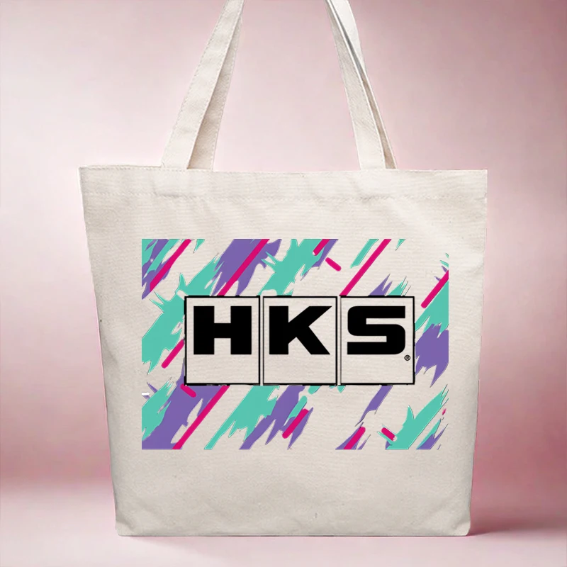 Fashion womens Shopper Bags Canvas Tote Bag Limited HKS Power and Sportser Performance Turbo Logo Women Bag