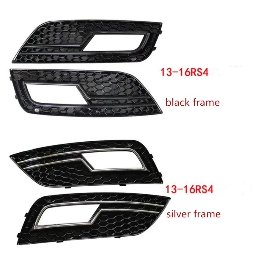 

Eosuns Black Car Front Bumper Bar Fog Lamp Cover Grilles Bumper Brake Light Covers Frame for Audi A4 B9 S4 Rs4 2013-2015