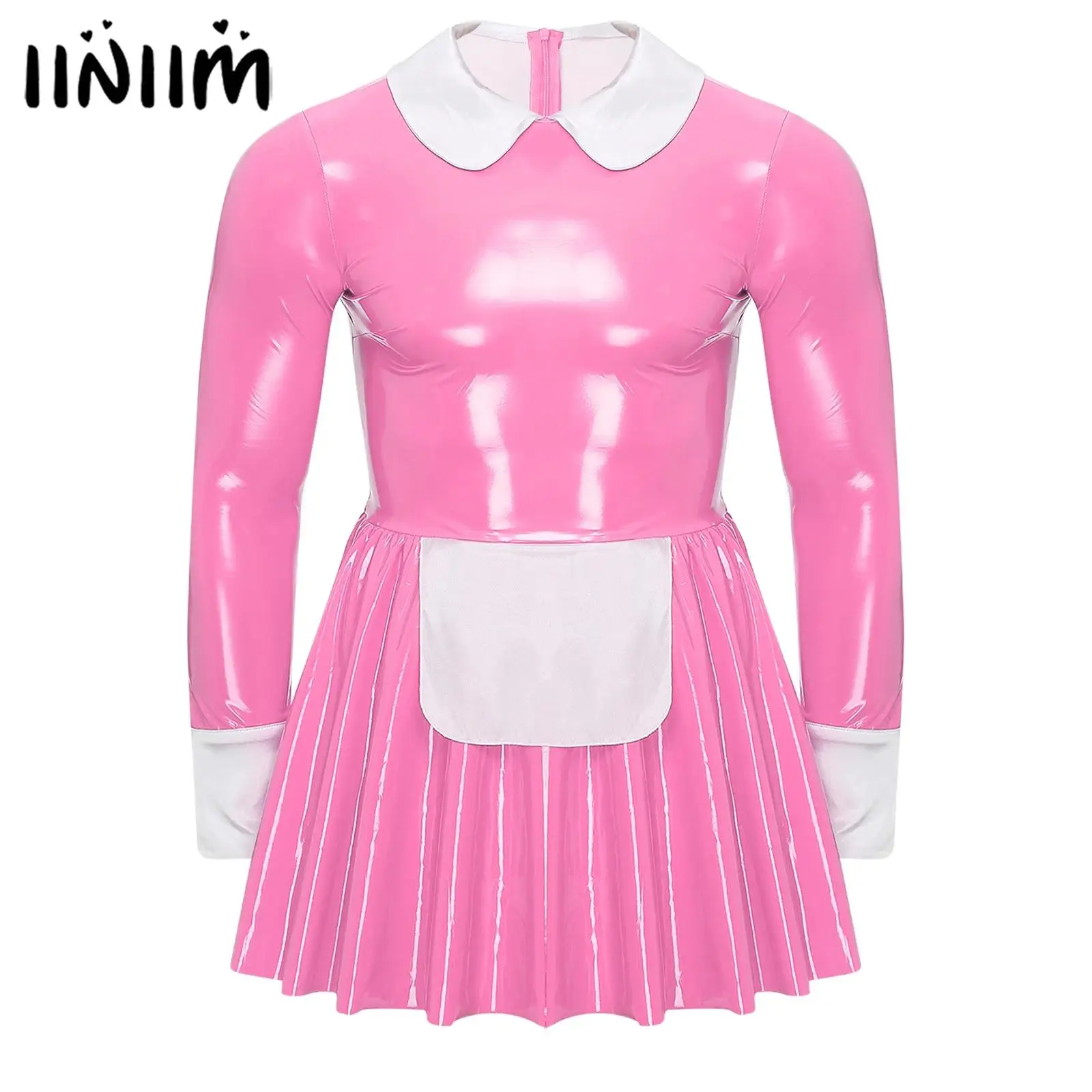 

Men Maid Roleplay Outfit Latex Bodysuit French Maidservant Uniform Crossdressing Sissy Lingerie Fancy Dress Anime Cosplay Party