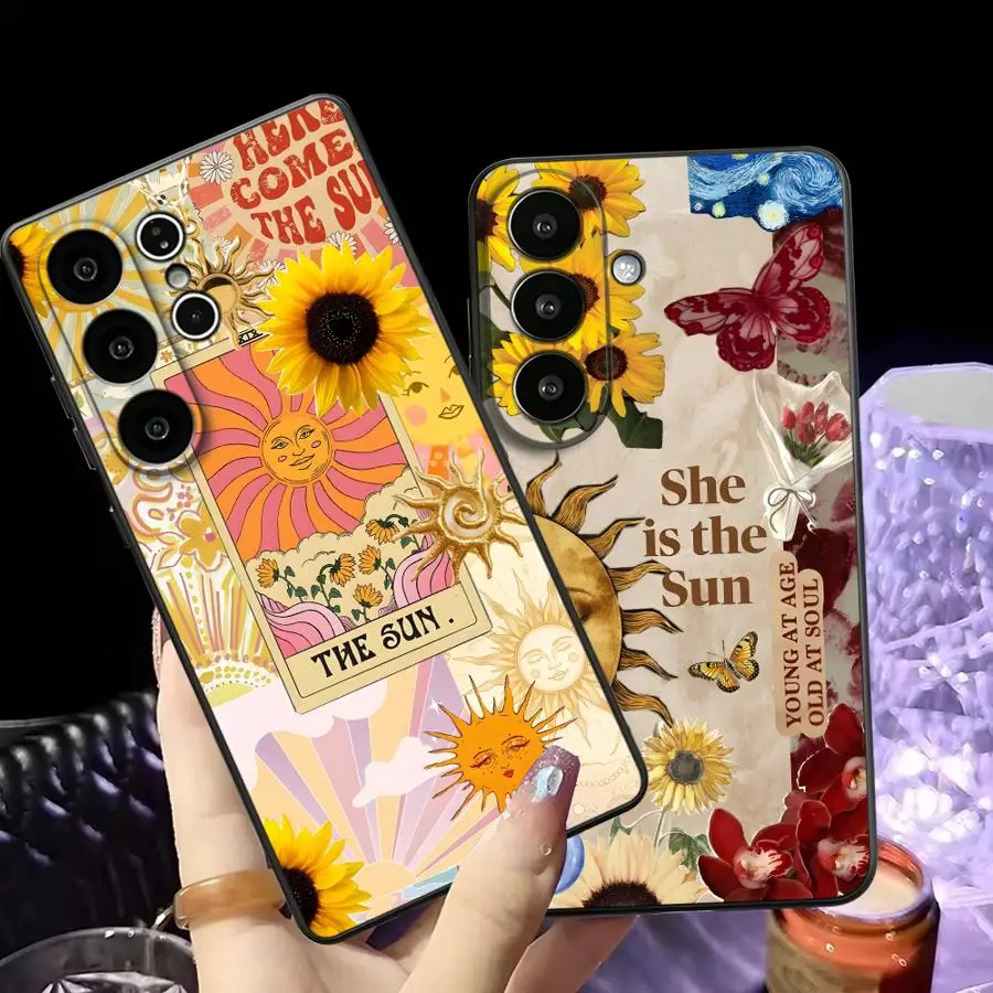 Creative Sun Art Case for Samsung Galaxy S20 S26 Note 8 9 10 20 Ultra S25 Edge S24 Plus S23 Ultra S21 FE S9 S10 Soft Phone Cover