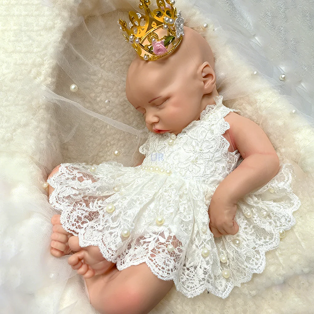 未塗装のシリコーン生まれ変わった赤ちゃんの人形、スペインの形、超ソフト、cuddly marshmallow、人工加重の女の子のカール、43cm