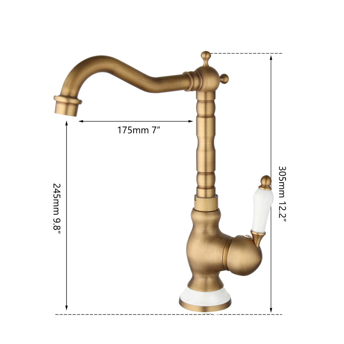 JIENI 360 Swivel Kitchen Sink Faucet Brass Stream Mode Bathroom Basin Faucets Hot Cold Mixer Taps With 1/2'' G Water pipe image 6