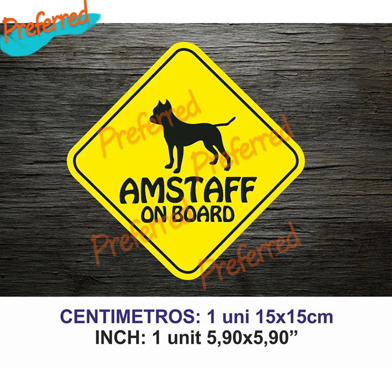 2x Sticker Vinilo Pegatina American Stanford Amstaff on Board A Bordo Perro Pet Dog - Customizable in Any Sticker Size