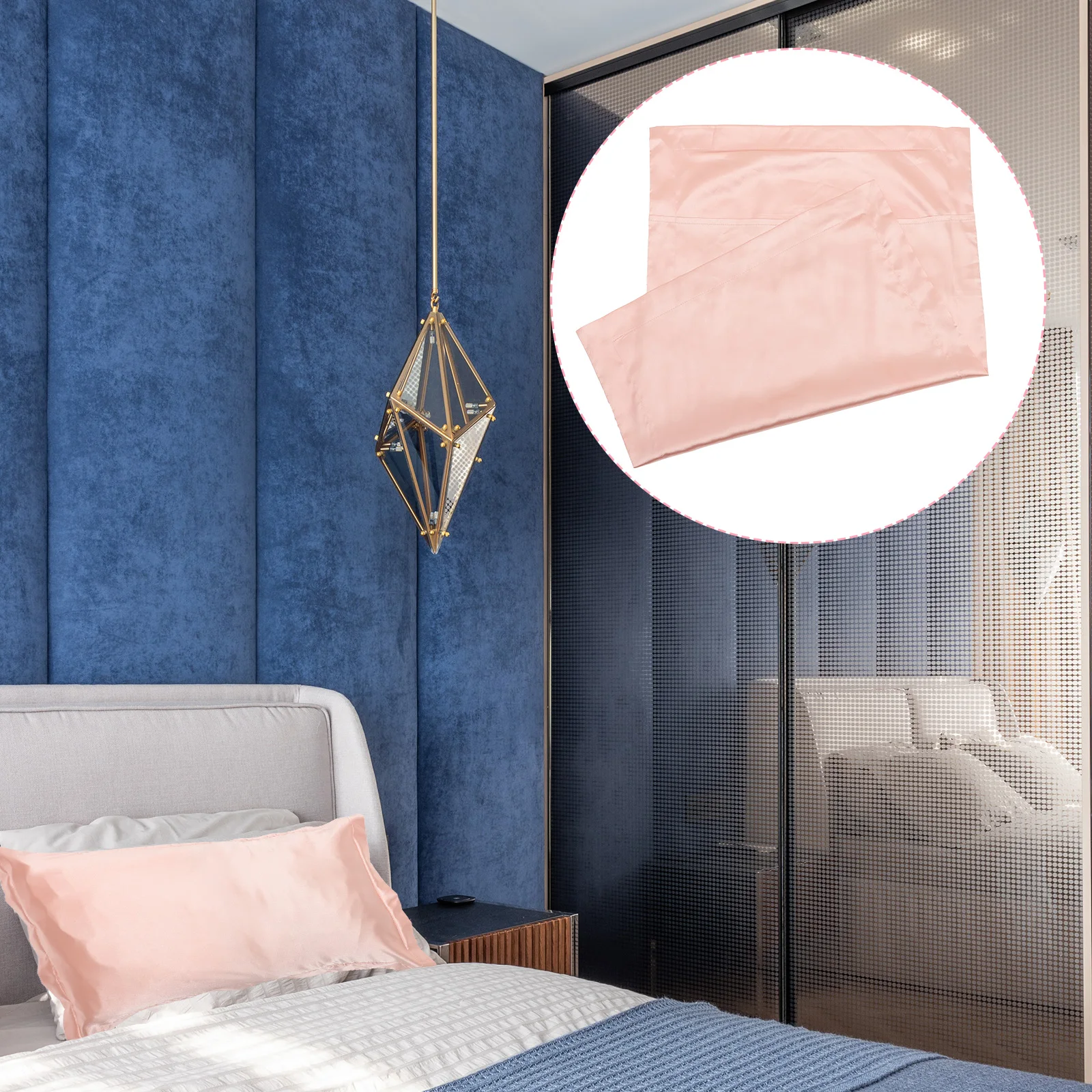 

2pc Silk Pillow Case Ice Silk Pillowcase Wash Resistant Non Toxic Queen Standard Plain Color Square Pillow