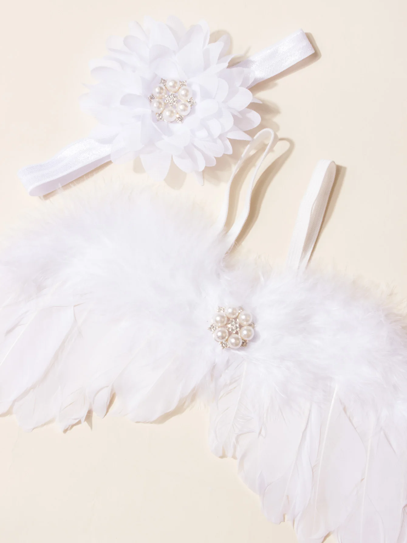 1 pc Baby headband +1pc little angel feather wings Newborn photo props Role Playing Angel set，bow headband Cute props commemorat