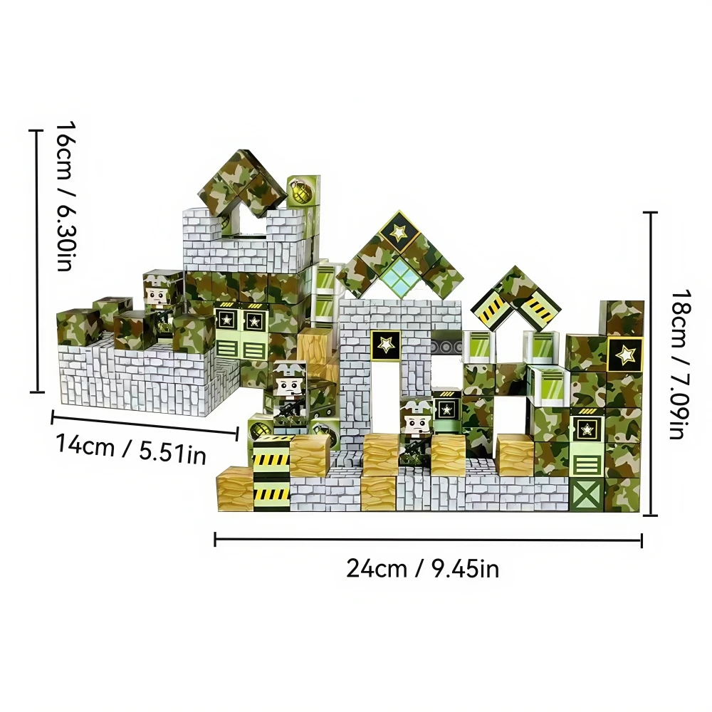 Kreative Militär Thema Magnetische Bausteine Ziegel Berühmte Szene Welt Modell Set DIY Kinder Bildung Montage Spielzeug Jungen Geschenke