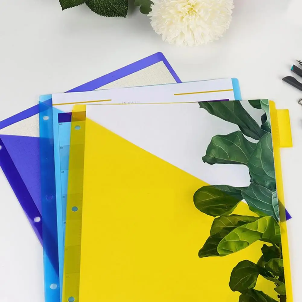 Multi-color Tab Dividers 8 Count Dividers with Two Pockets 8 Pcs Colorful Tab Binder Dividers with Pockets 3-hole for School
