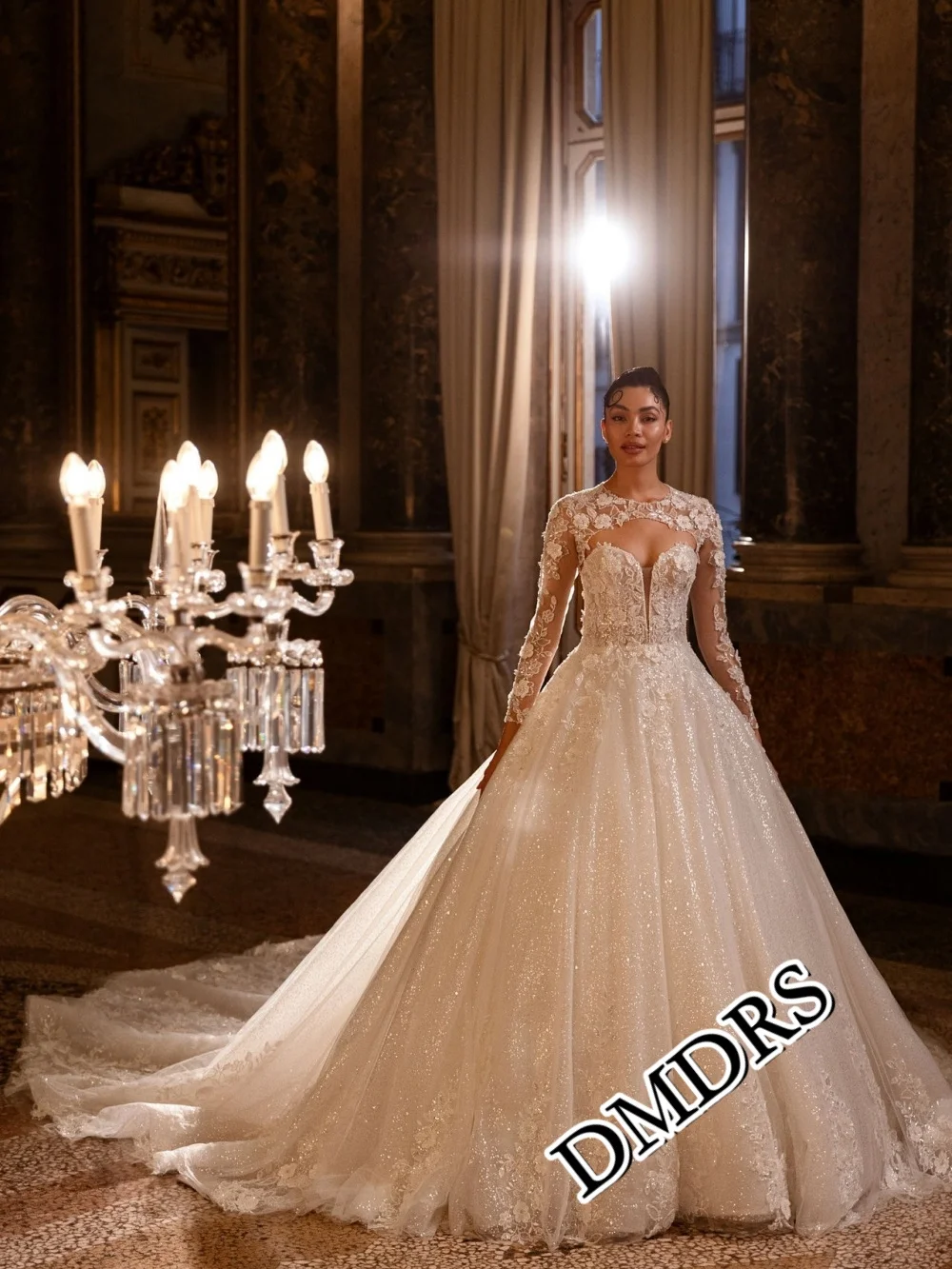 

DMDRS Classic Sweetheart Wedding Dress Romantic Open-Back Bridal Gowns Charming Appliquéd Floor-Length Wedding Gowns Vestidos De