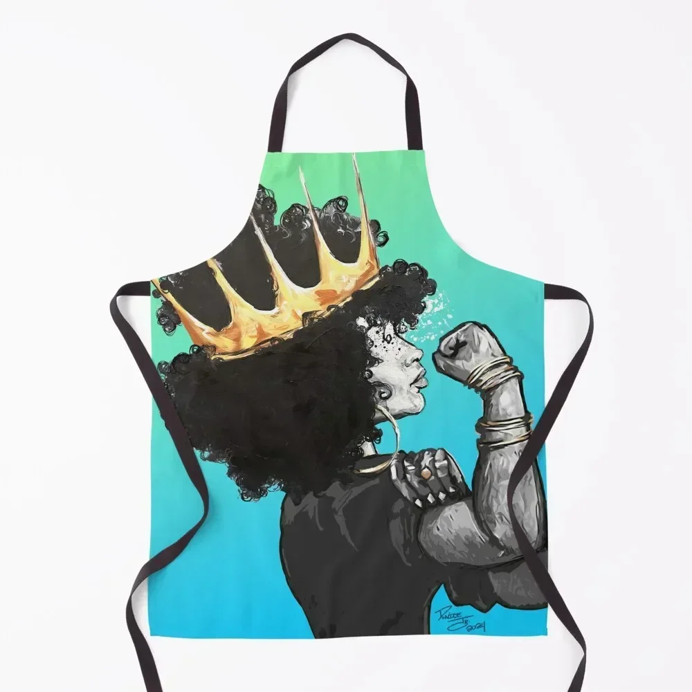 

Naturally Queen the Riverter TEAL Apron manicurist for kitchen useful waiter custom women's kitchen Apron