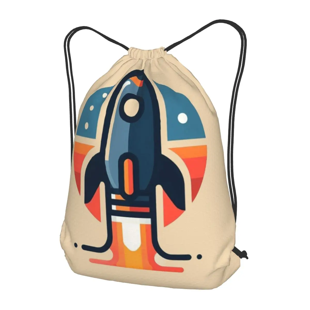 Rocket Launch Backpacks Fashion Drawstring Bags Sports Bag Book Bags for Travel School