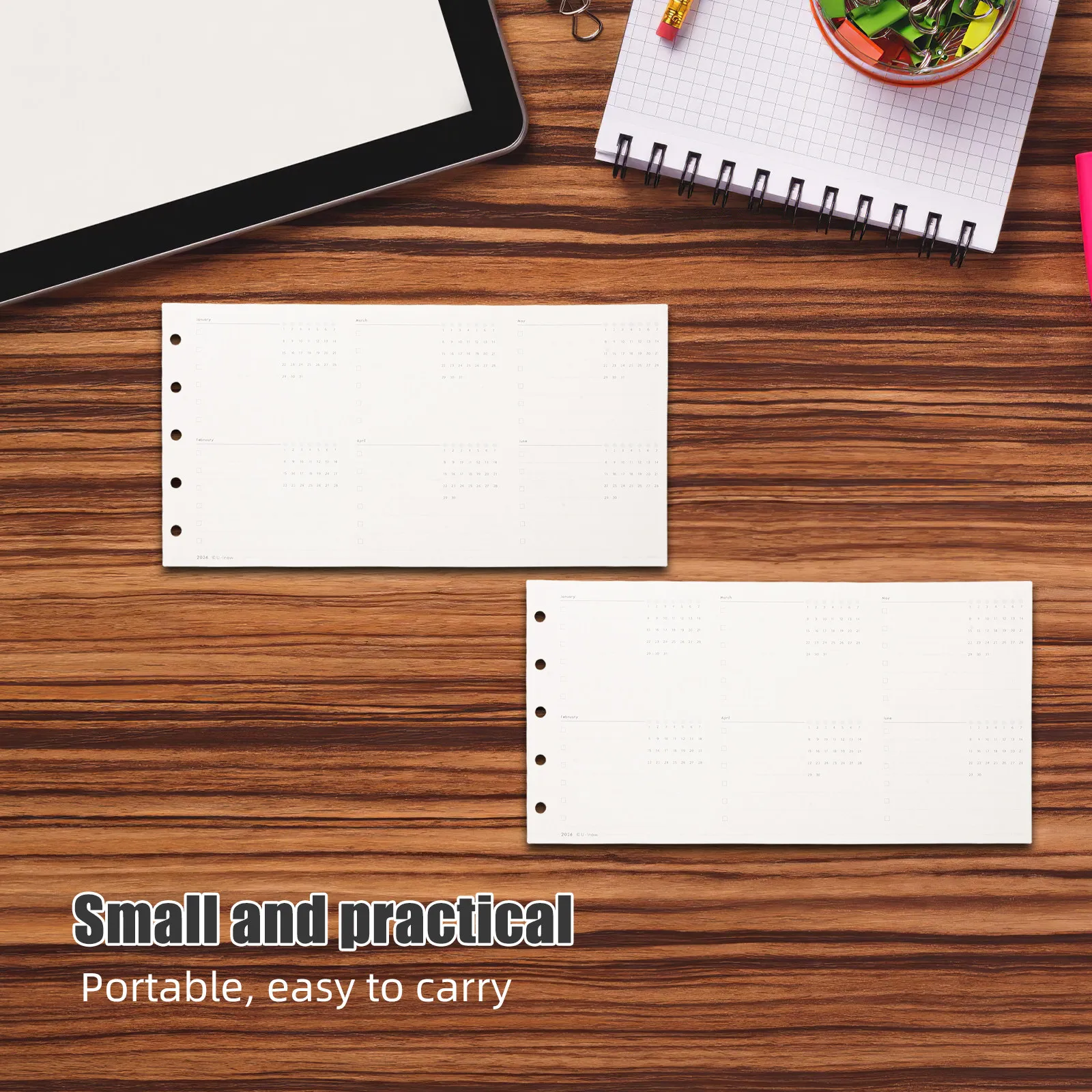 

Набор из 20 листов M5: Сменные вкладыши для ежедневника/планировщика (месячные, ежедневные, еженедельные), перфорированная бумага для переплета, для организации.