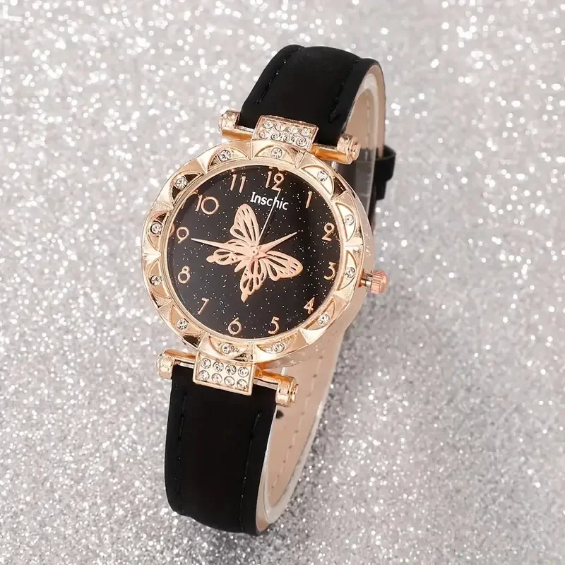 6PC Fashion Ladies Watch + Accessories Set, the perfect combination of watch and accessories, the ideal gift choice