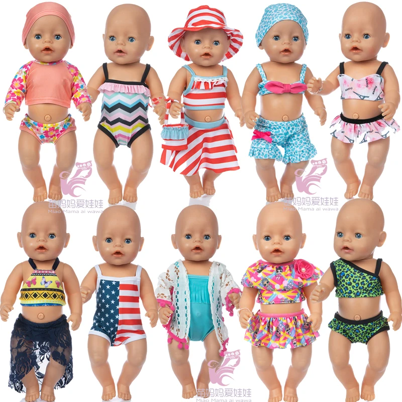 17 inch reborn baby doll clothes rompers 18 inch american og girl bebe doll bikini basic shirt