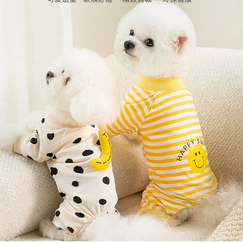 

Dog Home Pajamas Jumpsuit Autumn Pet Clothes Maltese Shih Tzu Cat Poodle Outfit Garment Winter Dogs Overalls Sleepwear Apparel