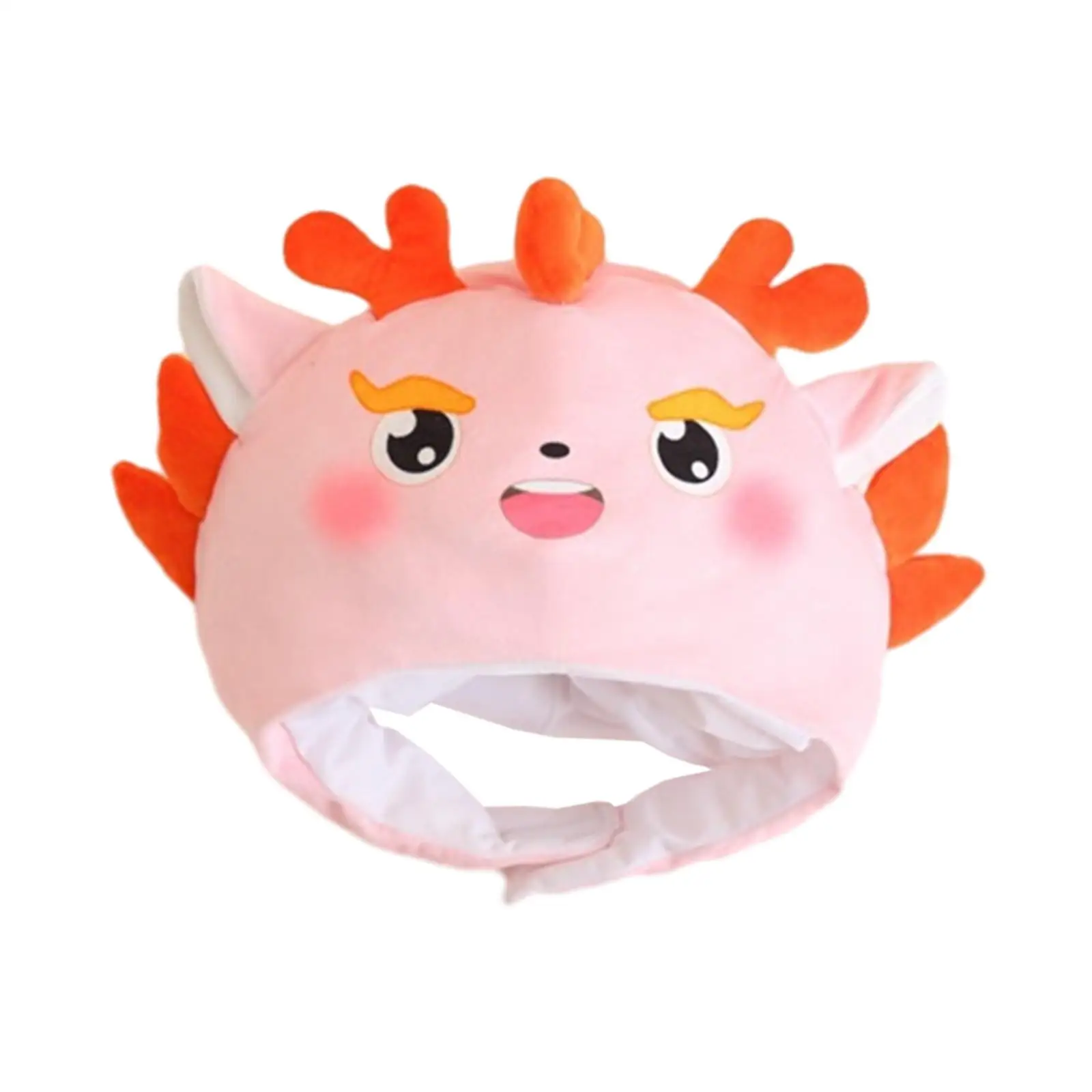 Chinese Dragon Headgear Dragon Shape Headwear, Funny Novelty Trendy Plush Hat Headdress for Spring Festive Cosplay Birthday