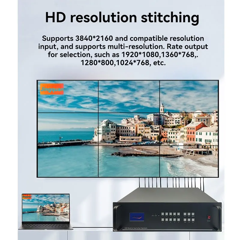 8x16 audio video seamless matrix Switch 4K  Video Wall Controller Support APP pc software Control  no delay HDBaseT 12 output