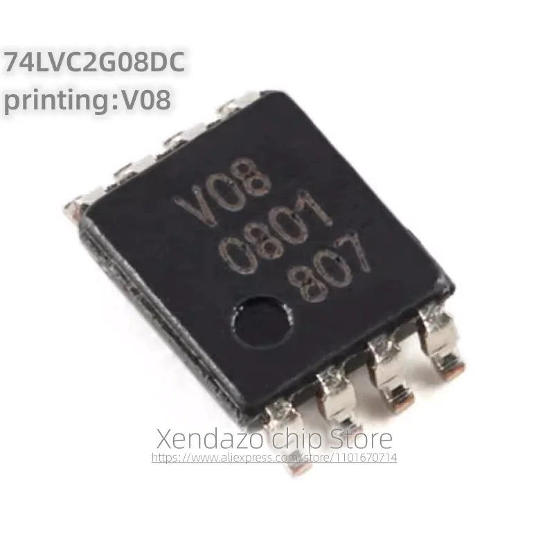 10pcs/lot 74LVC2G08DC printing V08 VSSOP-8 package Original genuine Dual channel 2 input and door Logic chip