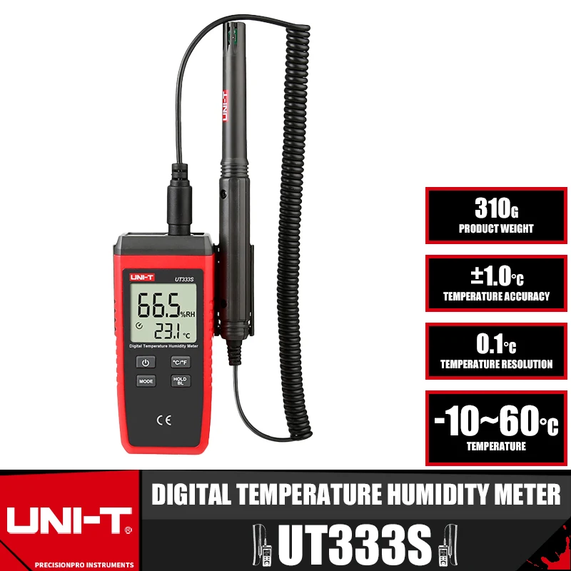 

UNI-T UT333S Mini Digital Temperature Humidity Meter Outdoor Hygrometer Overload Indication Unit Conversion Backlight hygromet