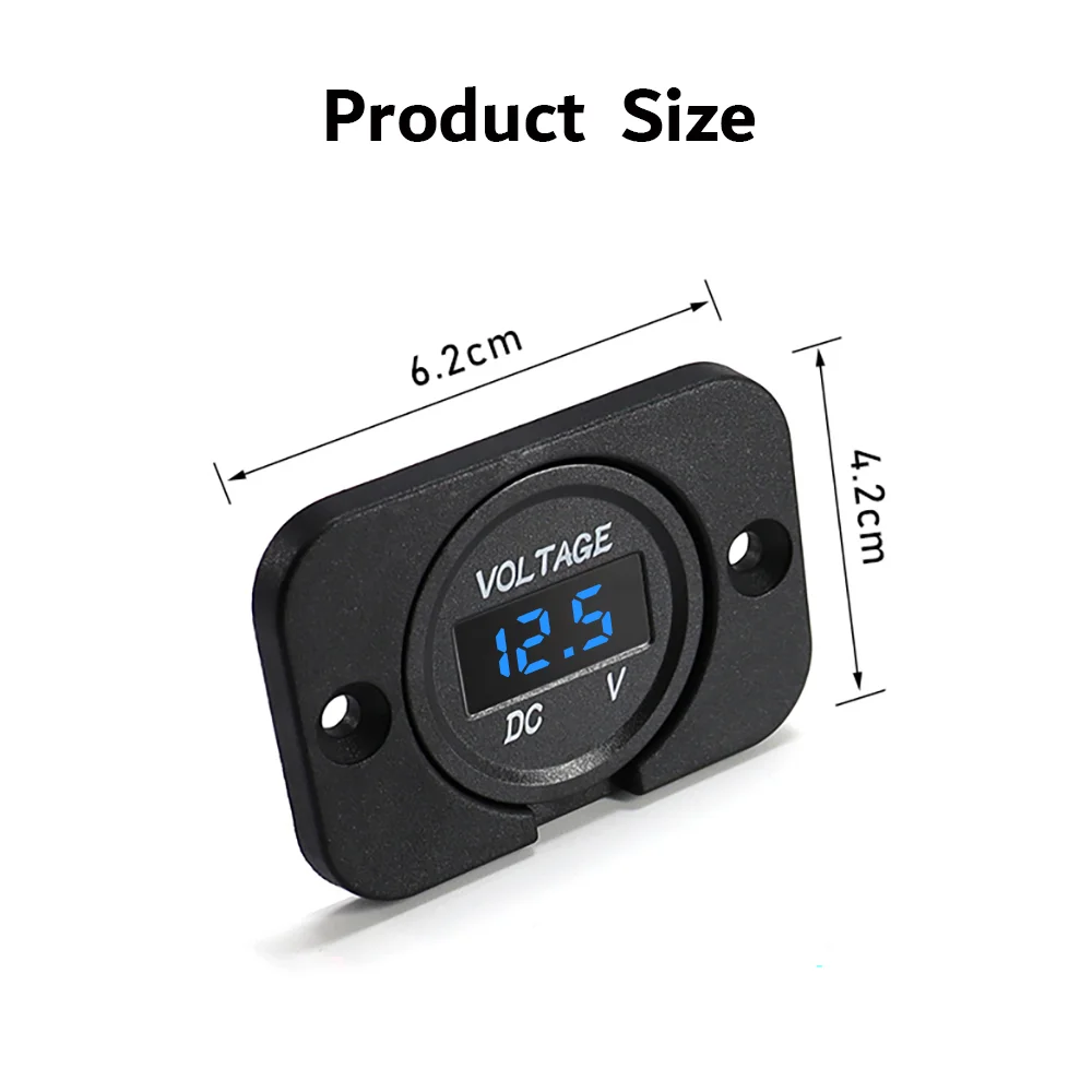 Digitales Spannungsmessgerät DC 12-24V Wasserdichtes Rundes Messgerät Auto-Voltmeter mit LED-Digitalanzeige für Auto Motorrad Boot Wohnmobil – Detail 4