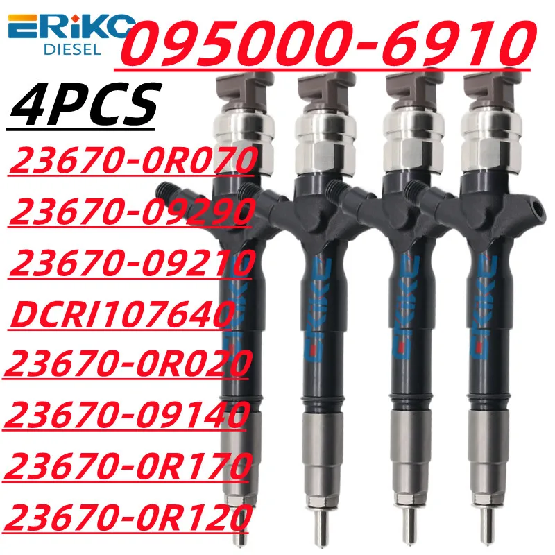 095000-6910 095000-6911 Diesel Injector Common Rail Nozzle Parts 23670-0R070 23670-09290 for Toyota Corolla Verso 23670-09210