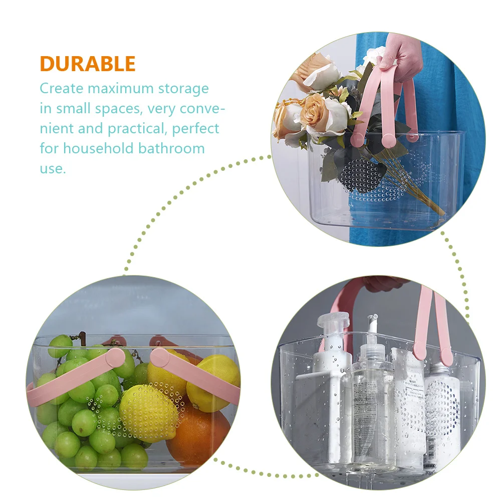 

Plastic Storage With Handle Bathroom Organizer Basket Portable Shower Tote Basket For Bathroom Dorm Living Room Kitchen
