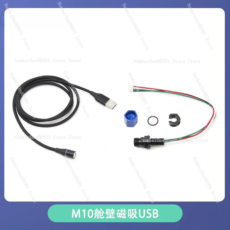 M10 bulkhead magnetic suction USB underwater connector ROV robot sealed cabin USB output 4-pin free cabin connector