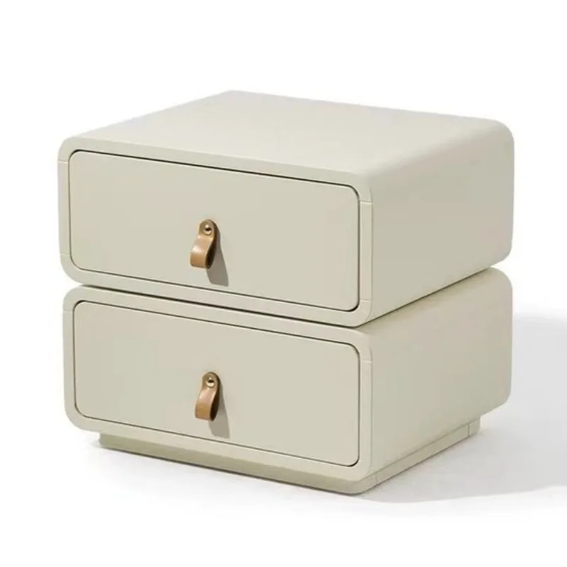 Cream wind rotatable paint bedside table storage cabinet light luxury high-end bedside table