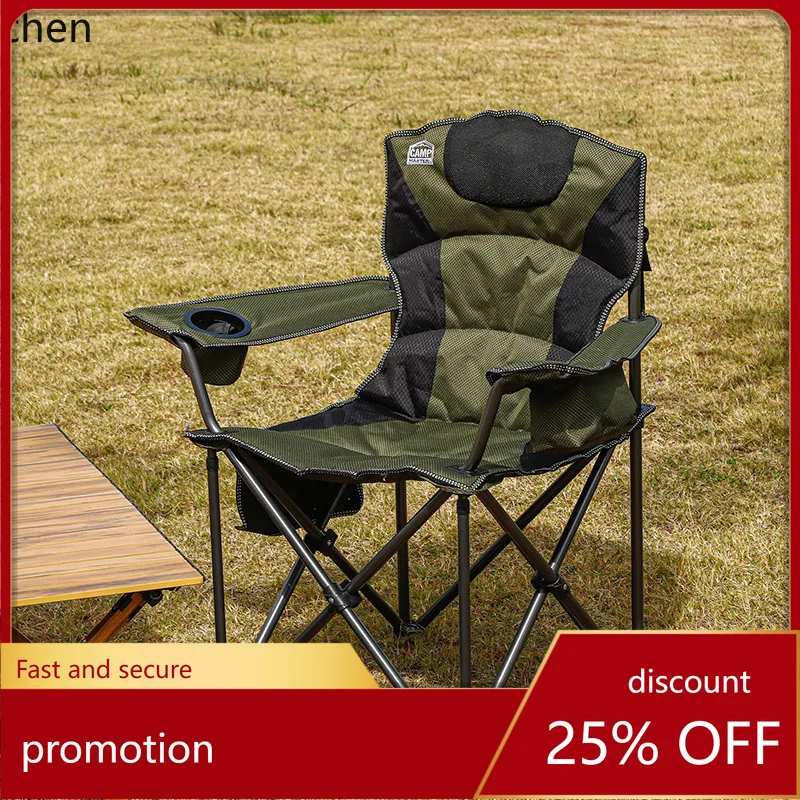

HXL Outdoor Folding Chair Portable Thickened Reinforced Tube Armchair Fishing Chair