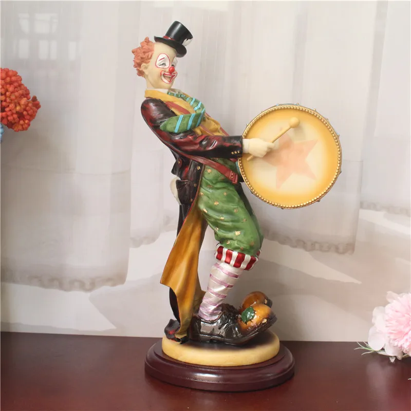 Vintage retro hand-painted circus playing clown ornament tabletop scene ornament gift