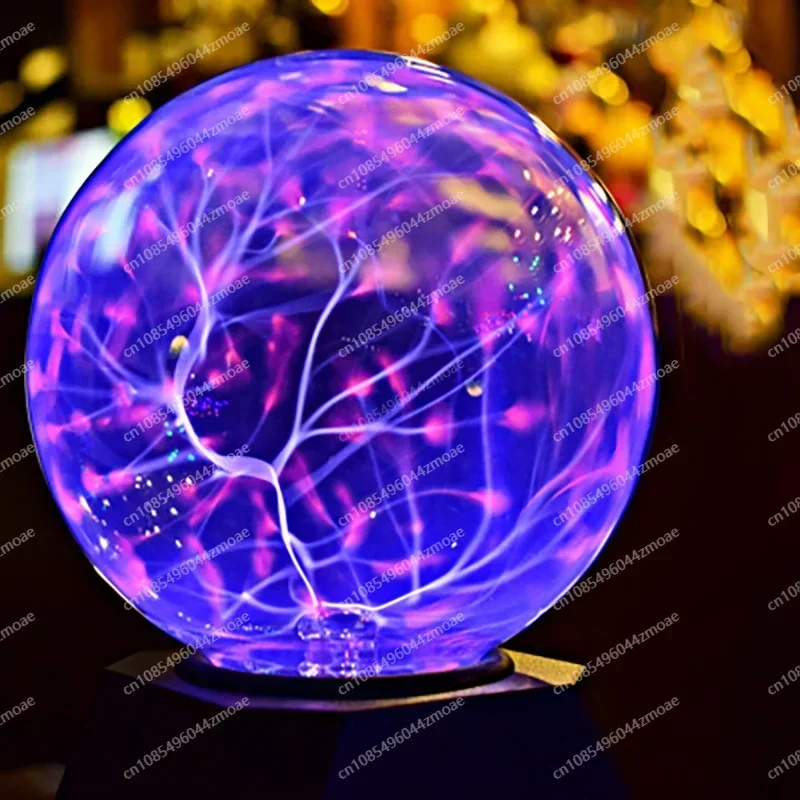 6-Inch Ion Ball Glow Ball Simulates Tesla Coil Red Light Blue Light 15 Cm Glass Diameter Lightning Ball