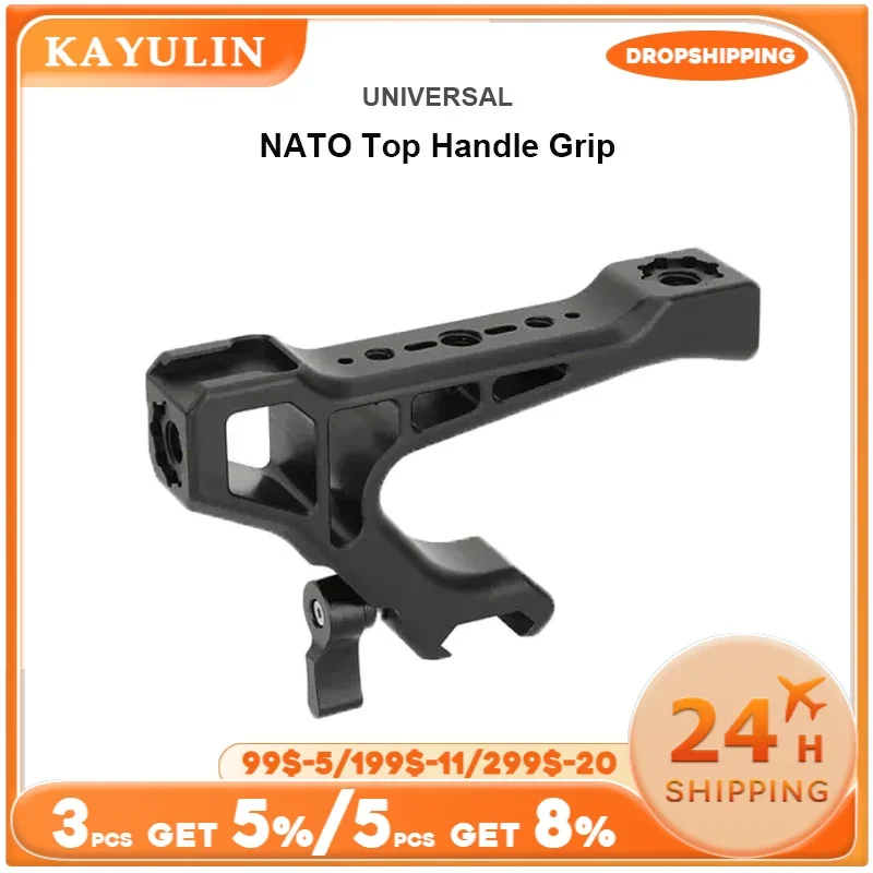 Kayulin Camera Top Handle Grip NATO Top Handle Quick Release with ARRI-Style Accessory Mount For Sony Canon Dslr Camera Cage