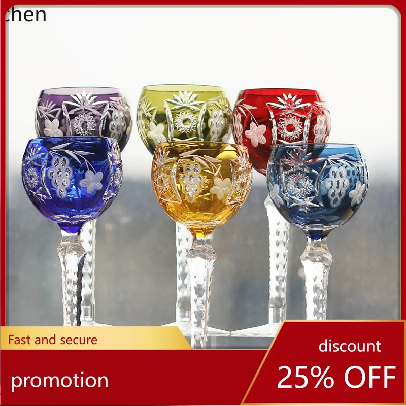 Handicrafts, hand-cut wine glasses, Edo Hock glass wine glasses, champagne flutes, furniture