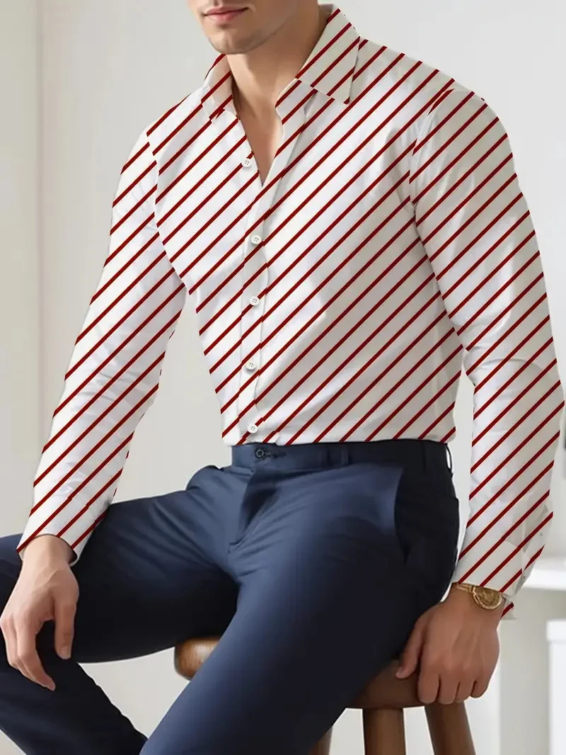 Shoppen Slim-Fit Shirt Met Lange Mouwen En Enkele Rij Knopen Met Lente En Herfst Mode Temperament Revers Casual Shirt Mb12