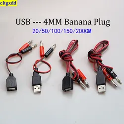 cltgxdd 1piece USB Female to 4MM banana plug male test lead female charging cable USB socket to banana plug connection wire