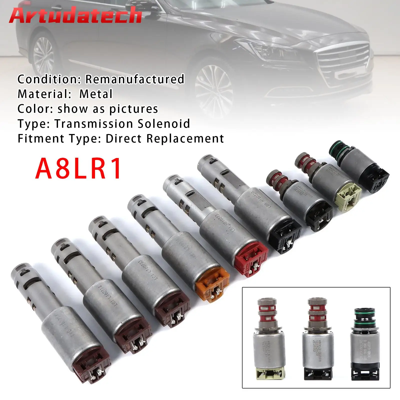 

Artudatech 9PCS A8LR1 Transmission Solenoid Valve Kit For Hyundai Genesis 2011 2012 2013 2014 2015 2016 Car Accessories