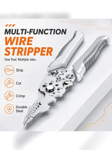 8.5 Inch Multi Functional Industrial Wire Stripper Cutter Crimper Heavy Duty Stainless Steel Electrical Pliers Ergonomic Grip
