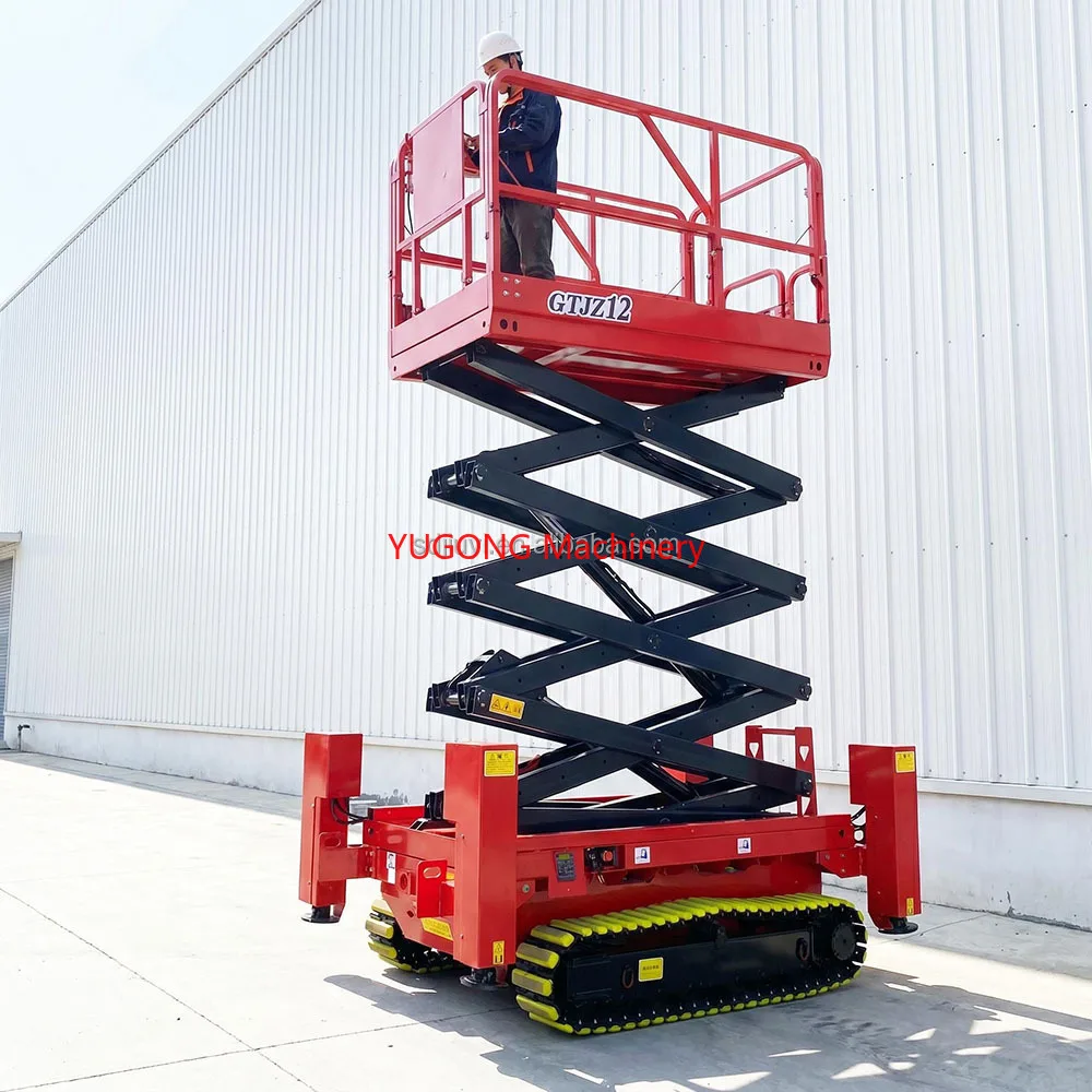 CE Mobile Scissor Crawler Lift Platform Hydraulic Working Platforms Lift Aerial Lift Platform For Construction Site Works