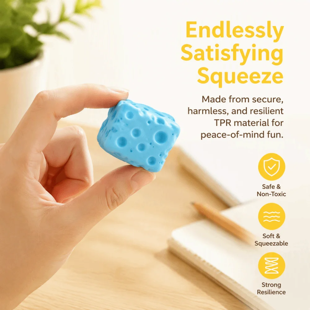Moldable Cheese Squeezed Super Soft Hand Relax Cheese Block Squishy Comfortable 3.5cm Cheese Slow Rebound Children's Gifts