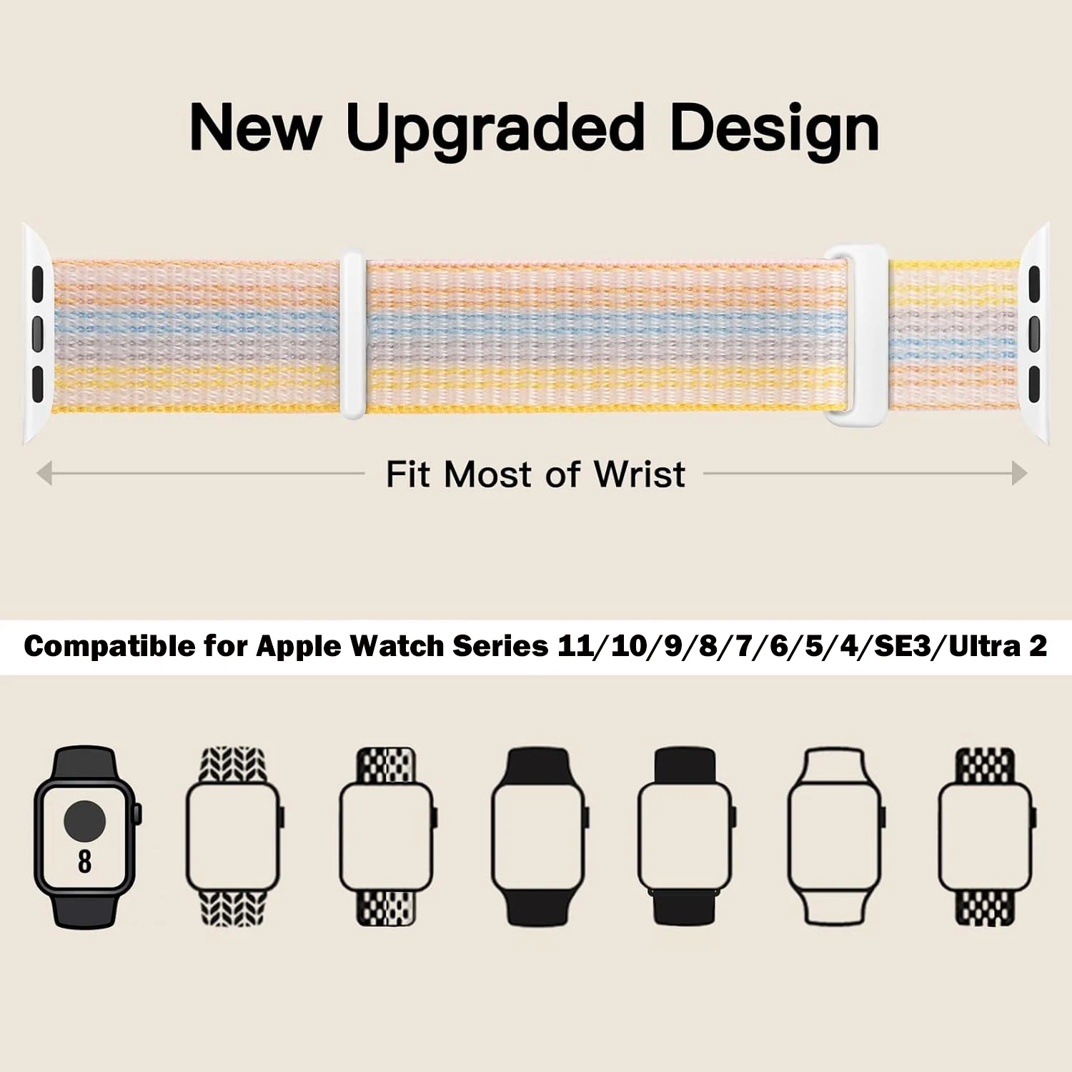 Nylon-Schlaufe für Apple Watch Armband 45mm 44mm 49mm 46mm 42mm 41mm 40mm Correa Armband iWatch Series 12 11 6 Se 7 8 9 10 Ultra Band – Detail 6