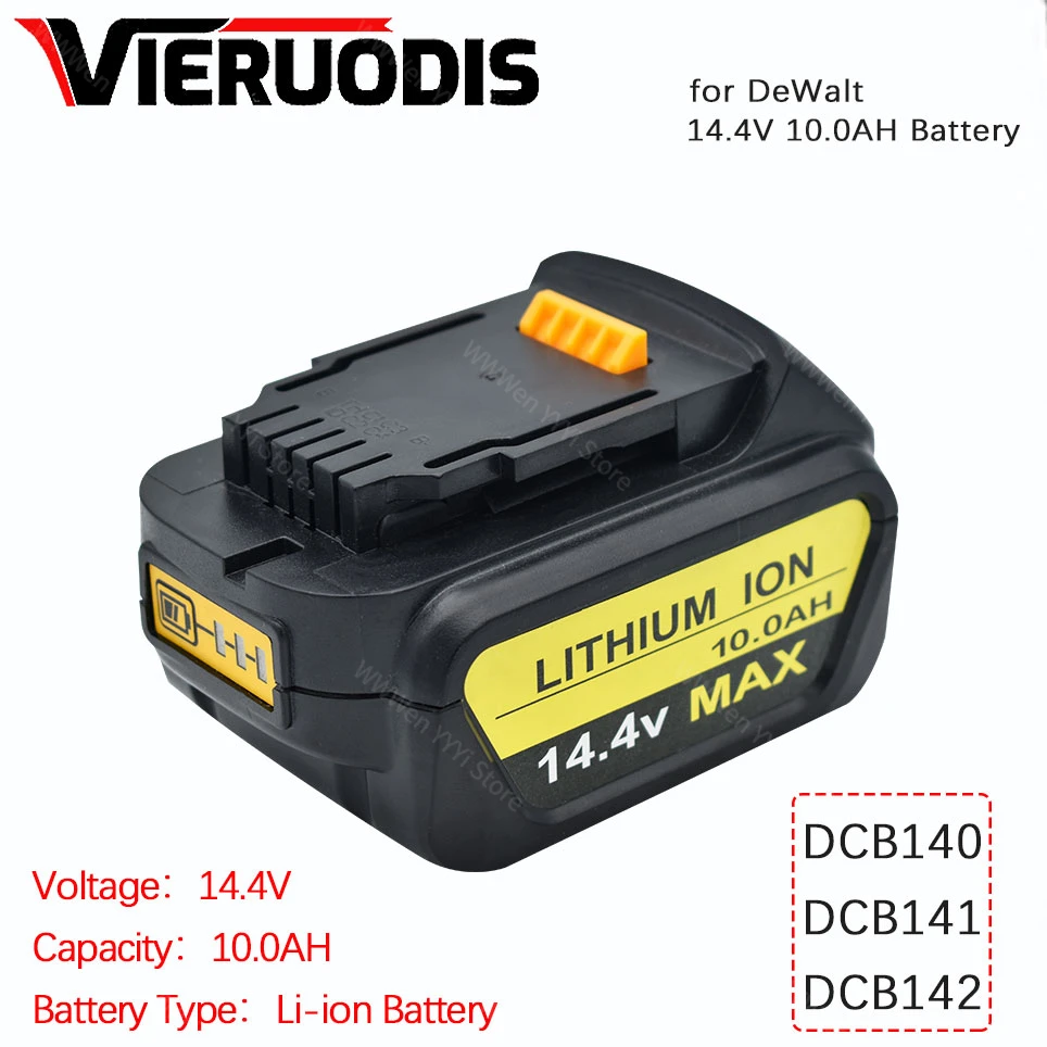 

for Dewalt 14.4V 10.0AH power tools battery DCB140 DCB141 DCB142 DCD735L2 DCF835C2 DCF835L2 DCL030 lithium-ion battery