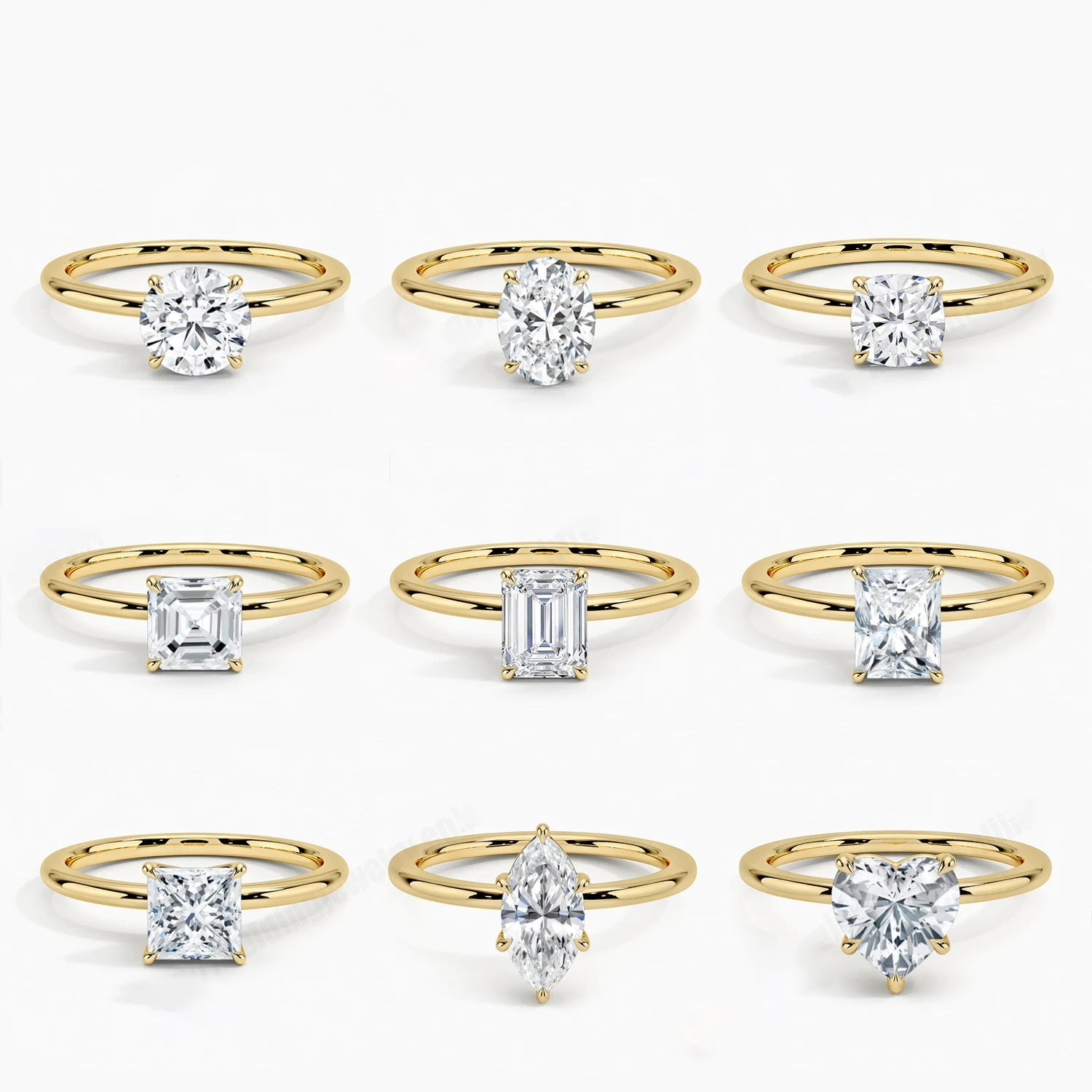 SGARIT Fine Jewelry Factory Custom Solid 9K 10K 14K 18K Gold Platinum Set 1CT Jewellery Lab Grown Created Diamond Ring