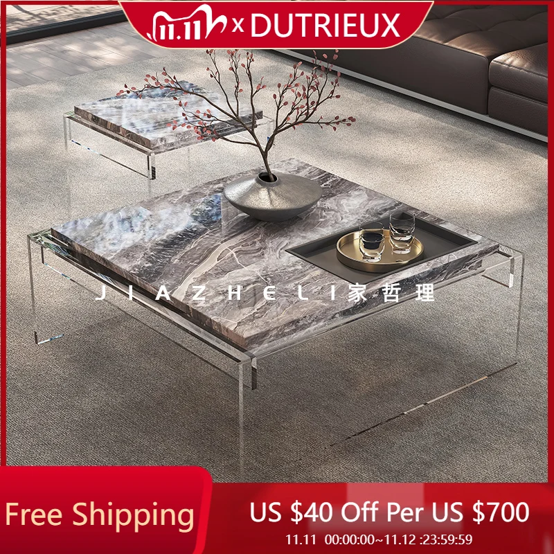 

Transparent Aesthetic Coffee Table Minimalist Unique Modern Living Room Coffee Table Designer Simple Meubles Home Furniture